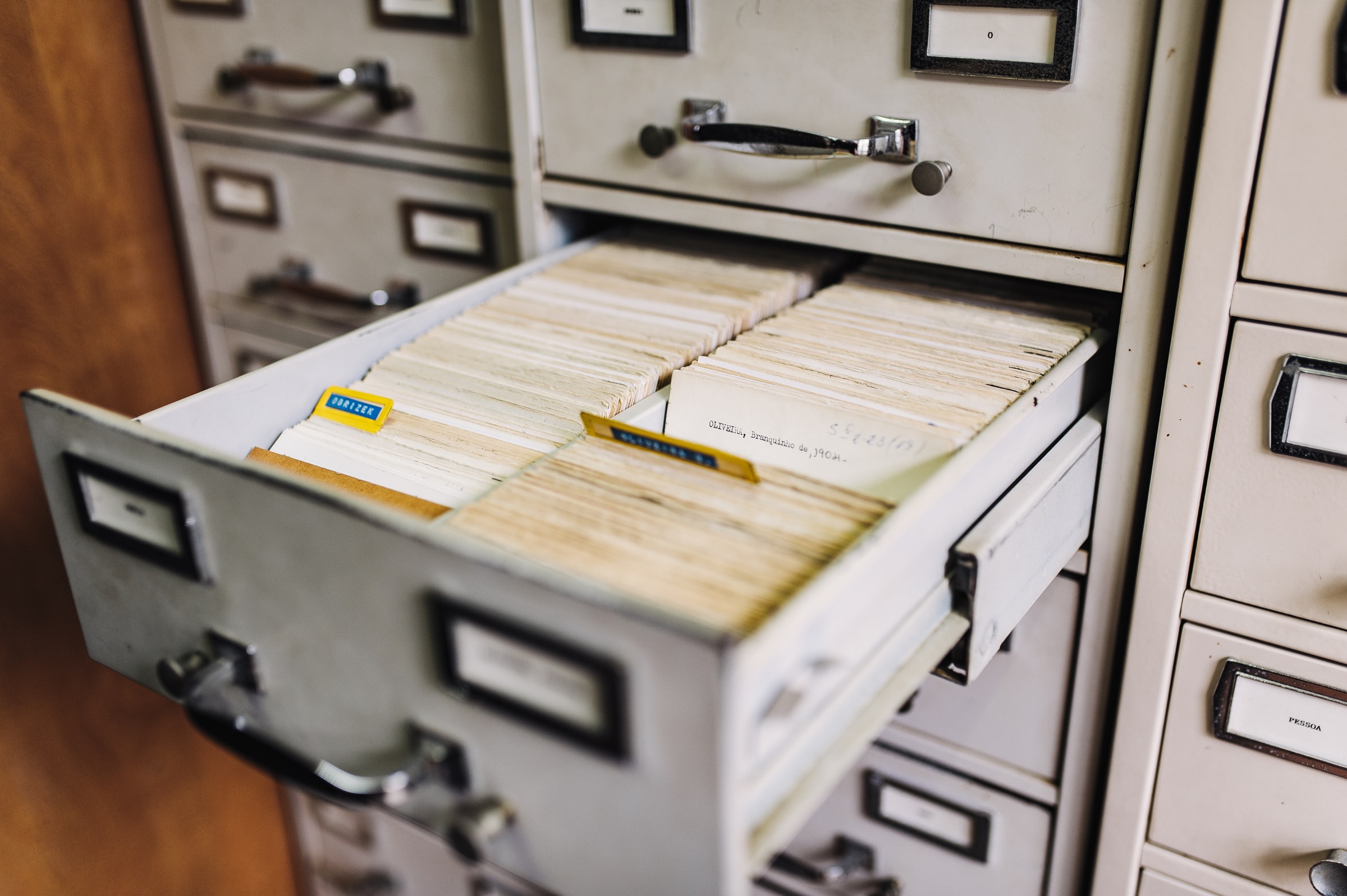 An open file cabinet