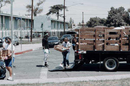 People carrying boxes