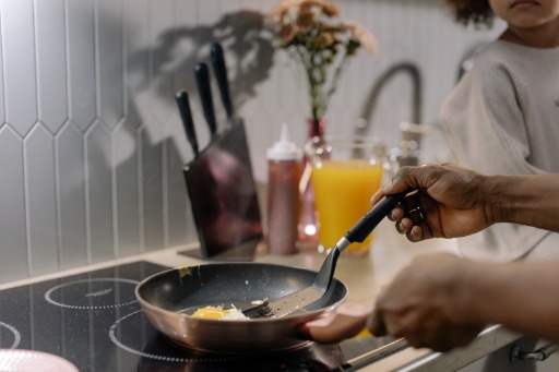 cooking eggs