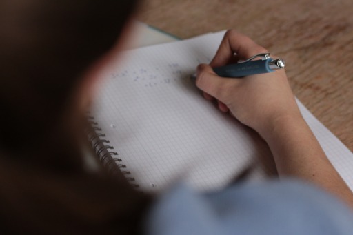 Student taking exam