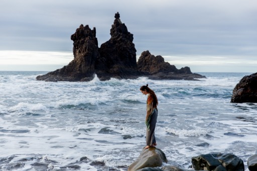 woman on beach 