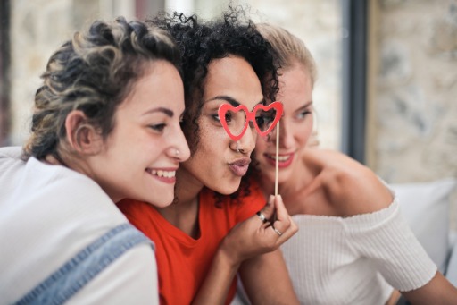 girls taking a selfie