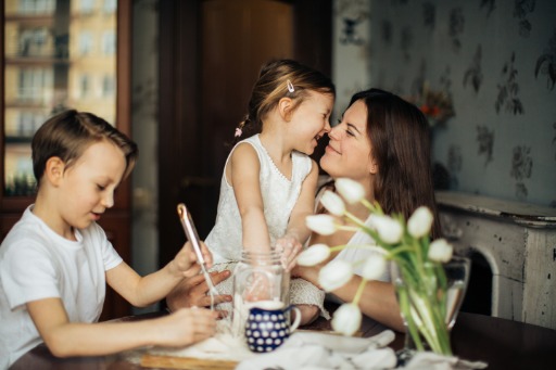 Mother with her daughters